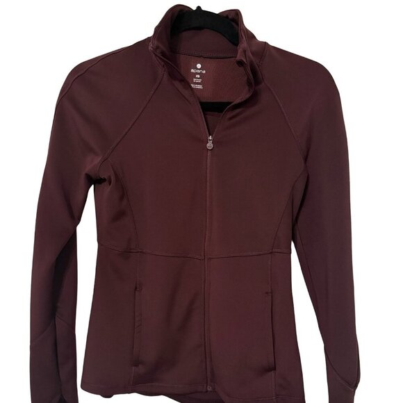 Apana Burgundy Full-Zip Athletic Jacket Size XS - Picture 1 of 9